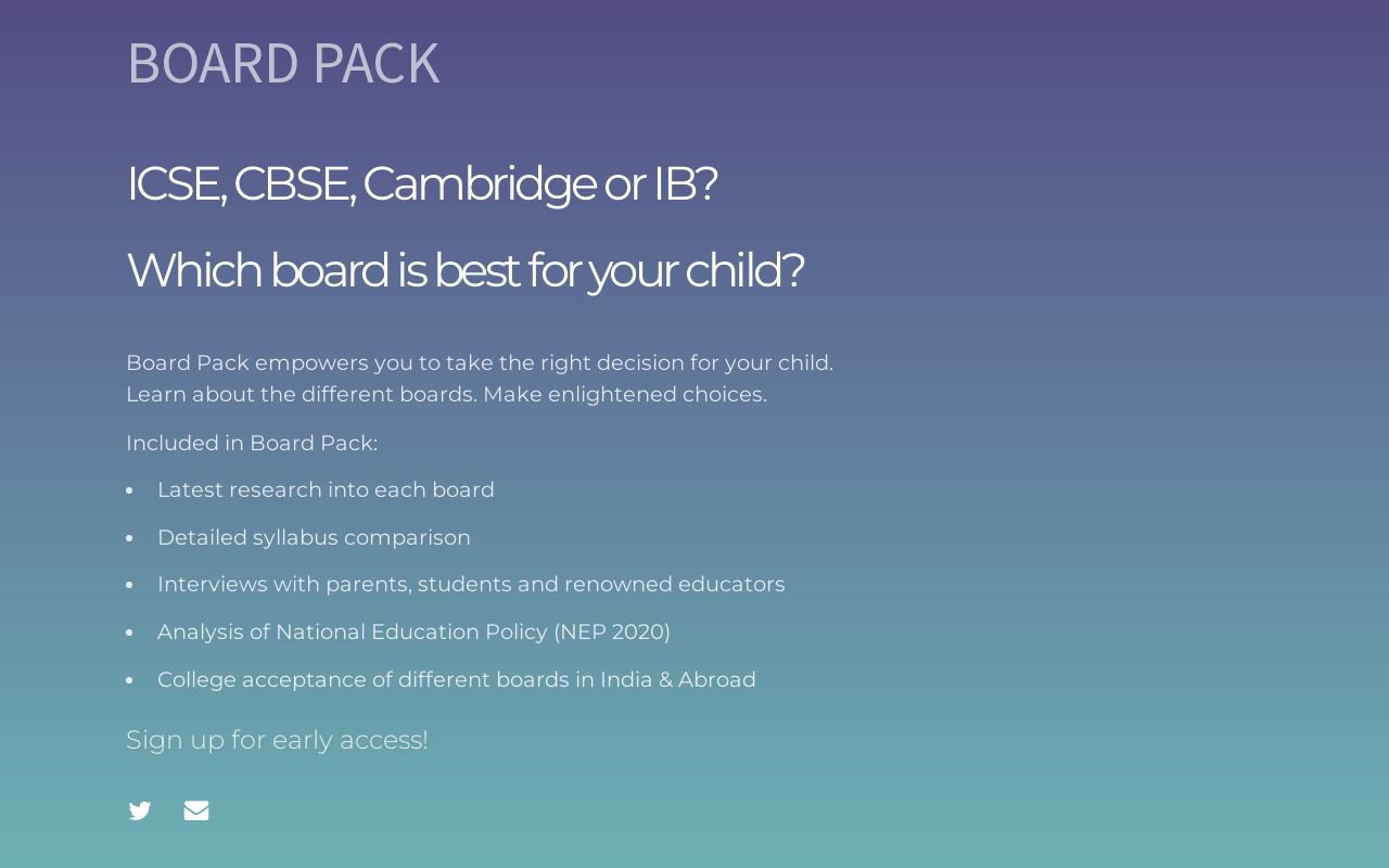 BOARD PACK